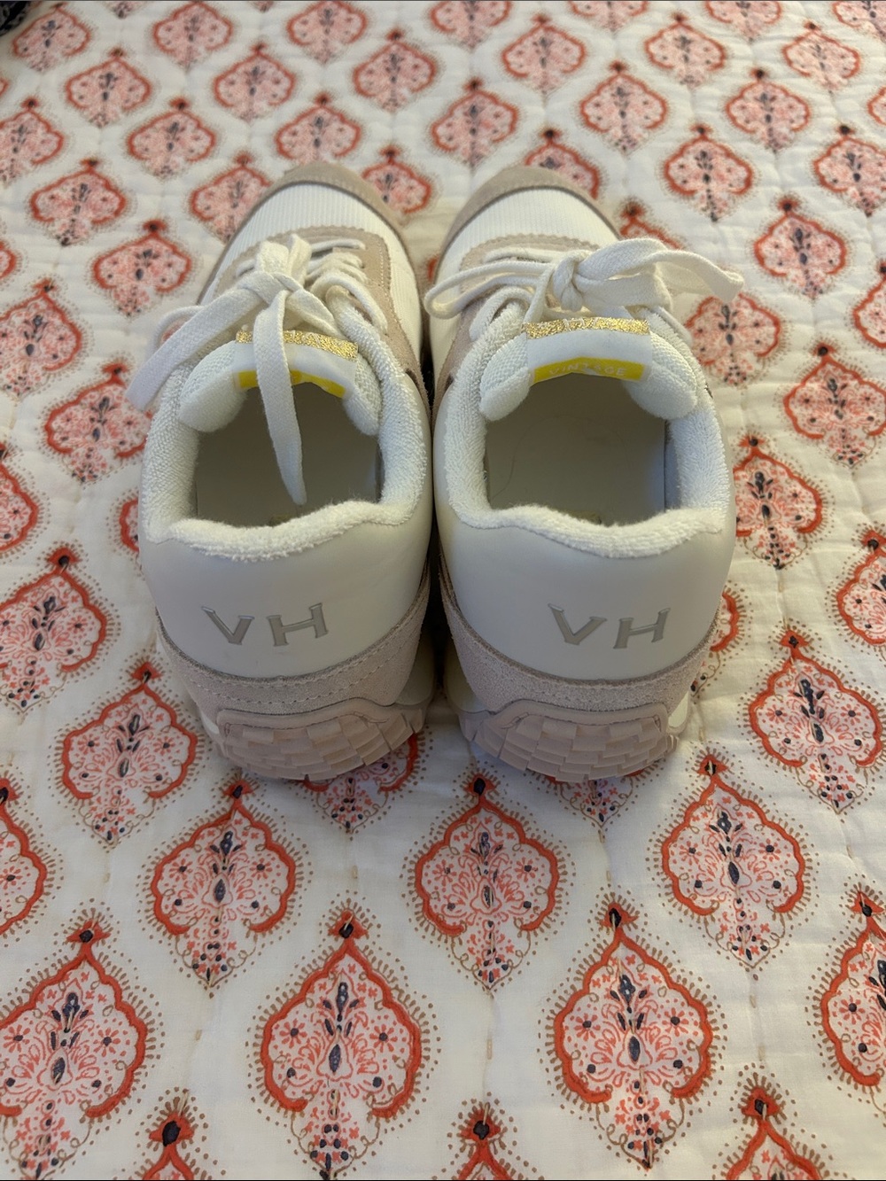 Vintage Havana Neutral Beige & White 'VH' Logo Runner Sneakers - Picture 5 of 8